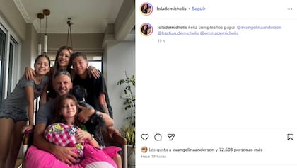 Evangelina Anderson le puso "Me Gusta" al posteo de su hija en el que aparece toda la familia unida tras la ruptura matrimonial en agosto de este 2025