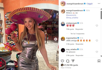 Evangelina Anderson realizó una publicación de su viaje a México