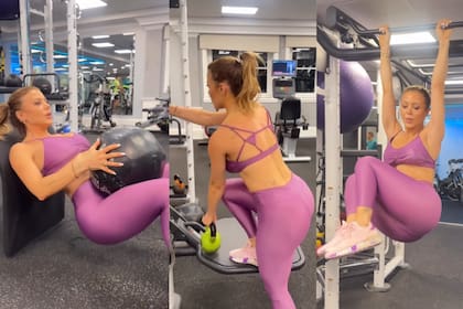 Evangelina Anderson y una rutina en la que combinó varios ejercicios (Foto: Captura Instagram/@evangelinaanderson)