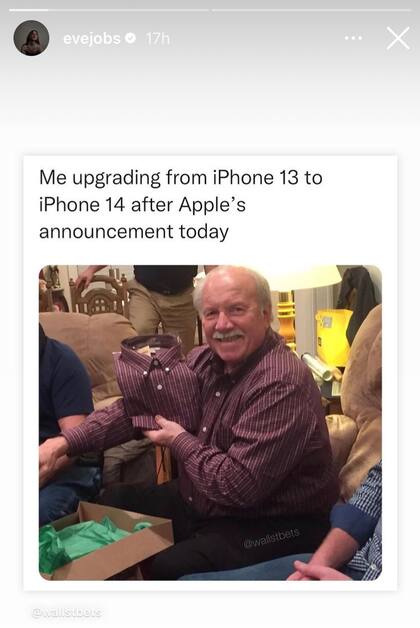 Eve Jobs, la hija del fundador de Apple, se hizo viral en 2022 al comentar con ironía el parecido del iPhone 13 y el iPhone 14; lo mismo se ha dicho de la nueva versión, y de las últimas generaciones de los Galaxy S