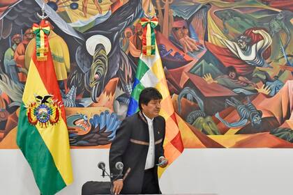 Evo Morales durante la conferencia de prensa que brindó esta mañana