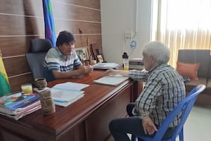 Evo Morales, durante su diálogo con LA NACION