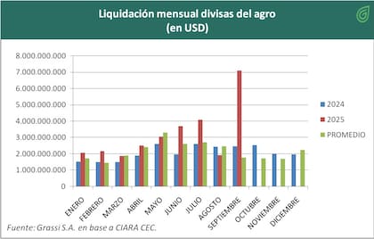 Evolución de la liquidación de divisas