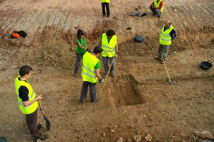 Excavaciones realizadas en noviembre pasado, en el pueblo de Alfacar, a 10 kilómetros de Granada