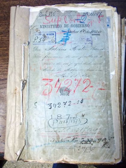 Expediente P 418/1873 por que el Patricio Peralta Ramos solicita la creación de Mar del Plata.