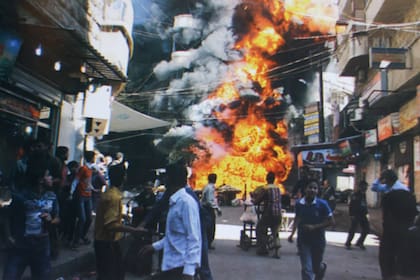 Explosión en Alepo. Según la hermana Guadalupe, esta foto es una postal de la realidad que ella vivió durante cuatro años