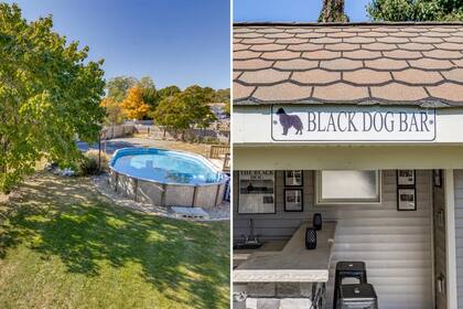 Exterior con piscina y bar al aire libre: el jardín trasero compartido ofrece espacios para relajarse, nadar y disfrutar de un día al aire libre.