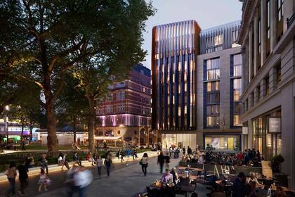 Exterior del nuevo hotel de The Londoner en Leicester Square.