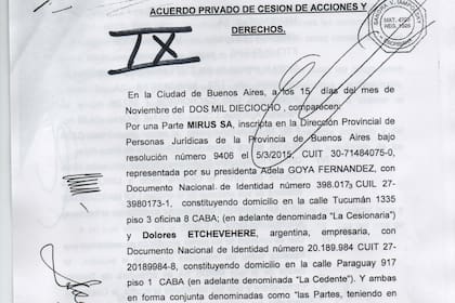 Otro extracto del acuerdo privado