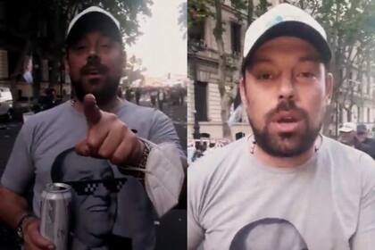 Ezequiel Guazzora en una marcha del kirchnerismo