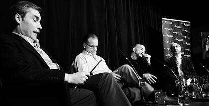 Ezequiel Martínez, Carlos Franz, Martín Caparrós y Rodrigo Fresán