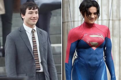 Ezra Miller y Sasha Calle durante el rodaje