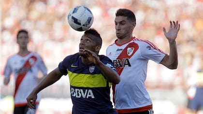 Fabbra y Alario, en el superclásico que se jugó en el Monumental