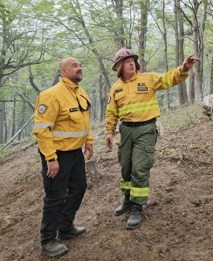 Fabián García, director de Defensa Civil de la provincia de Buenos Aires en El Bolsón