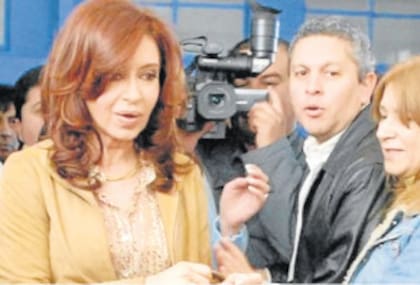 Fabián Gutiérrez, con Cristina Kirchner, en 2008