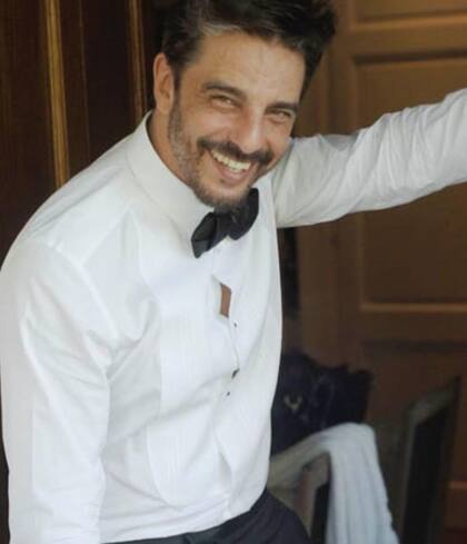 Fabián Mazzei, el marido de Araceli González, el día de su casamiento