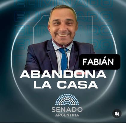Fabián Zaccardi, según apareció en las redes que circularon por el Senado tras su salida
