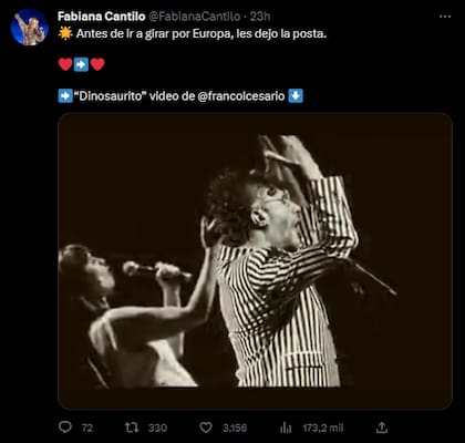 Fabiana Cantilo compartió un video con varios momentos junto a Fito Páez tras el estreno de El amor despúes del amor