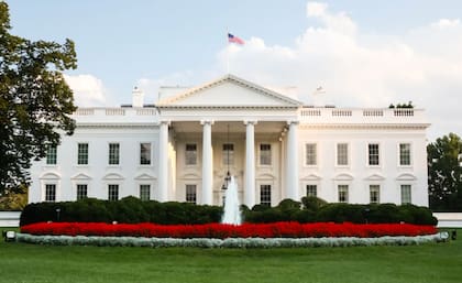 Fachada de la verdadera Casa Blanca en Washington DC