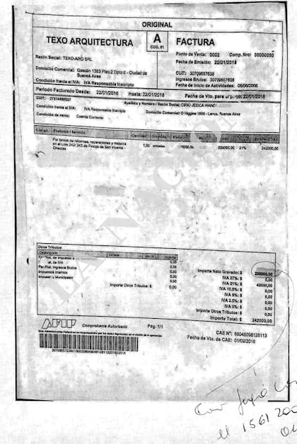 Facturas Martín Insaurralde