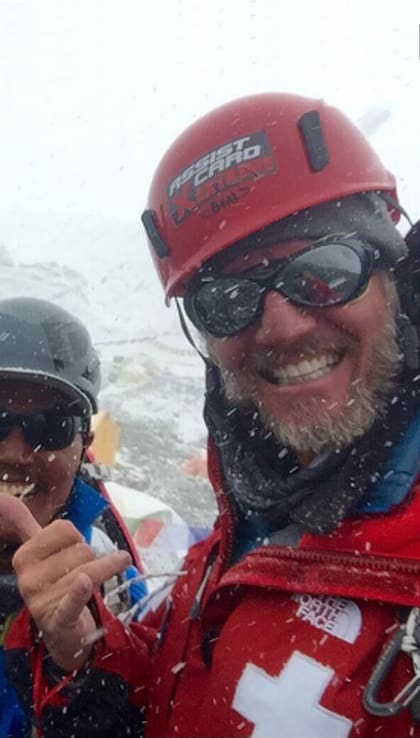 Facundo Arana en el campamento base del Everest
