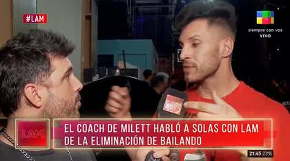 Facundo Arrigoni, el coach de Milett Figueroa, molesto con la decisión de la producción (Foto: captura TV)