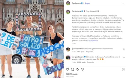 Facundo Bruera se recibió de abogado