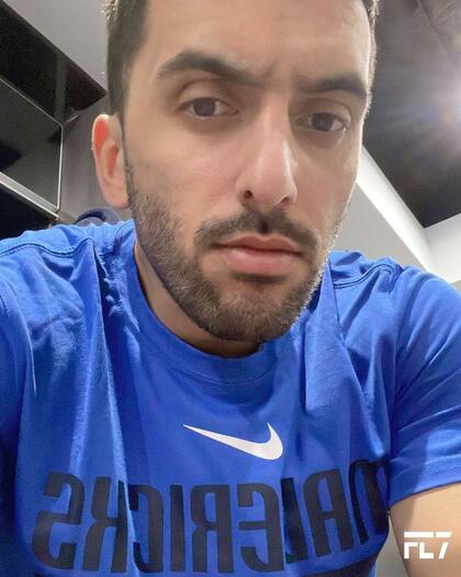 Facundo Campazzo en el vestuario de los Mavericks