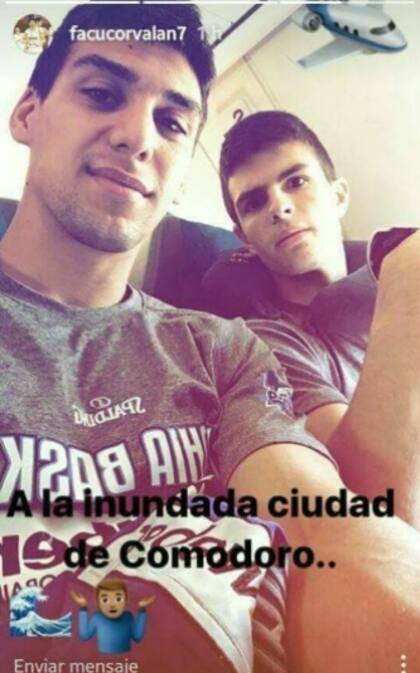 Facundo Corvalán y Fermín Thygesen, en la imagen que subieron en la cuenta de Instagram del primero de ellos