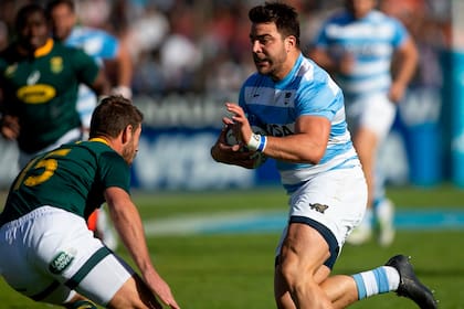 Facundo Isa contra Springboks, en Salta, por el Rugby Championship; aquel encuentro de agosto de 2019 seguirá siendo el último de los Pumas en el país por lo menos hasta mediados de 2022.