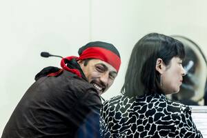 Facundo Jones Huala, durante el juicio en su contra en Chile