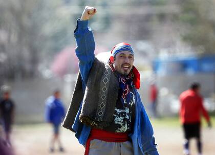 Facundo Jones Huala durante un recreo en el penal de Esquel donde permanece detenido. 27/12/17