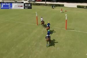 Facundo Pieres consigue para Pilot un 3-3 parcial frente a Park Place en la segunda semifinal del Abierto de Estados Unidos; la visión desde un dron hace mucho más claras las jugadas de polo.