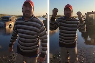 El exabrupto contra funcionarios de un empleado rural atrapado en el agua