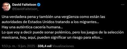 Faitelson alerta sobre riesgo para los aficionados latinos que asistan a los estadios en la Copa Oro.