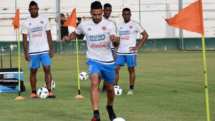 Falcao, referente de la selección de Pekerman, durante el entrenamiento del domingo, en San Juan