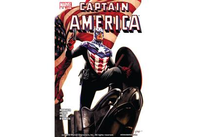 Bucky Barnes, un Capitán América con escudo y revólver. Dibujo de Steve Epting

