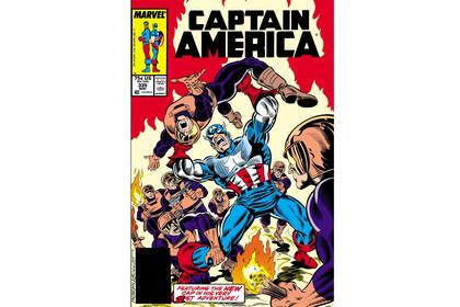 John Walker, militar hiperviolento y reaccionario, elegido por una comisión secreta gubernamental para vestir el uniforme del Capitán América. Dibujo de Tom Morgan y Joe Sinnot