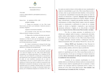 Fallo con la solicitud de Elba Marcovecchio