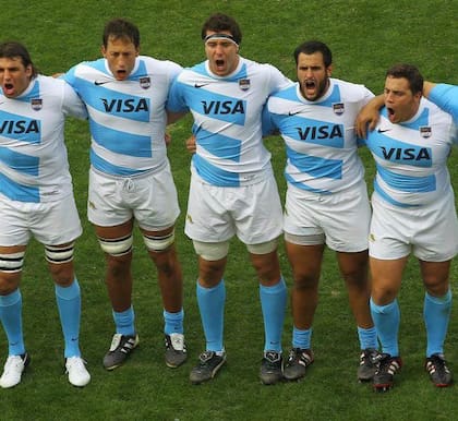 Farías, Albacete, Carriza y Guiñazú cuando defendían los colores de Argentina. En la imagen, con barba, aparece Juan Figallo.