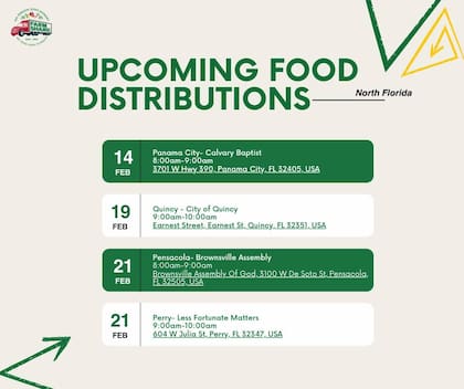 Fechas donde repartirán alimentos en Florida (FB Farm Share)