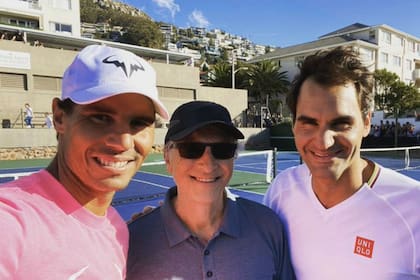 Tres genios, dos de ellos, tenísticos: Rafa Nadal y Roger Federer junto con Bill Gates
