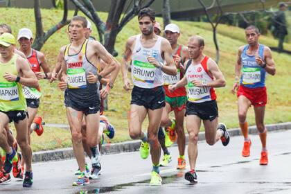 Federico Bruno durante el Maratón olímpico de Río 2016