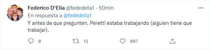 Federico D'Elia explicó la ausencia de Diego Peretti