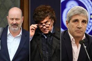 Federico Sturzenegger, Javier Milei y Luis Caputo