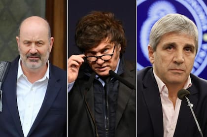 Federico Sturzenegger, Javier Milei y Luis Caputo