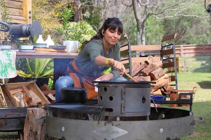 Durante la filmación de unos de sus programas de cocina
