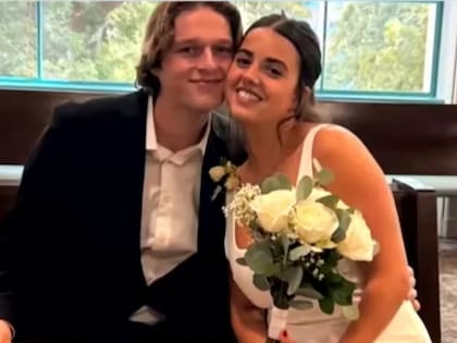 Felicitas y Marcus, el día de su casamiento