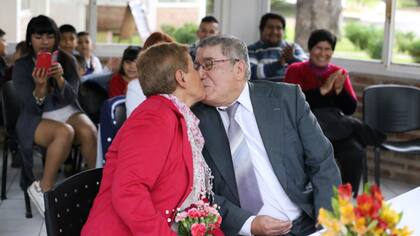 Felina y Rafael se casaron después de 43 años de convivencia