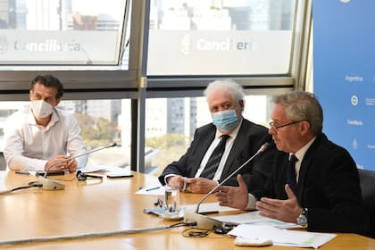 Felipe Solá habló en una videoconferencia de la Celac, junto al ministro de Salud, Ginés González García, y el jefe de gabinete de la Cancillería, Guillermo Justo Chaves, entre otros funcionarios
